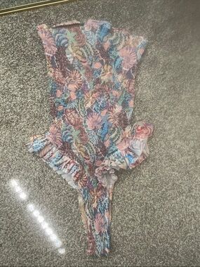 Cleonie - shell-print onesie swimsuit - one size
